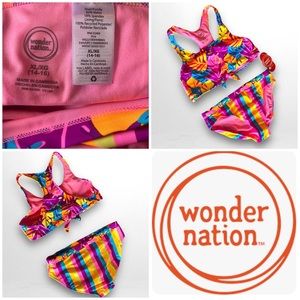 🍁 New Super Cute Girls Tropical Neon 2 piece Bikini